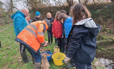 Plantation de bulbes par le CMJ et l'association Locmaria Patrimoine